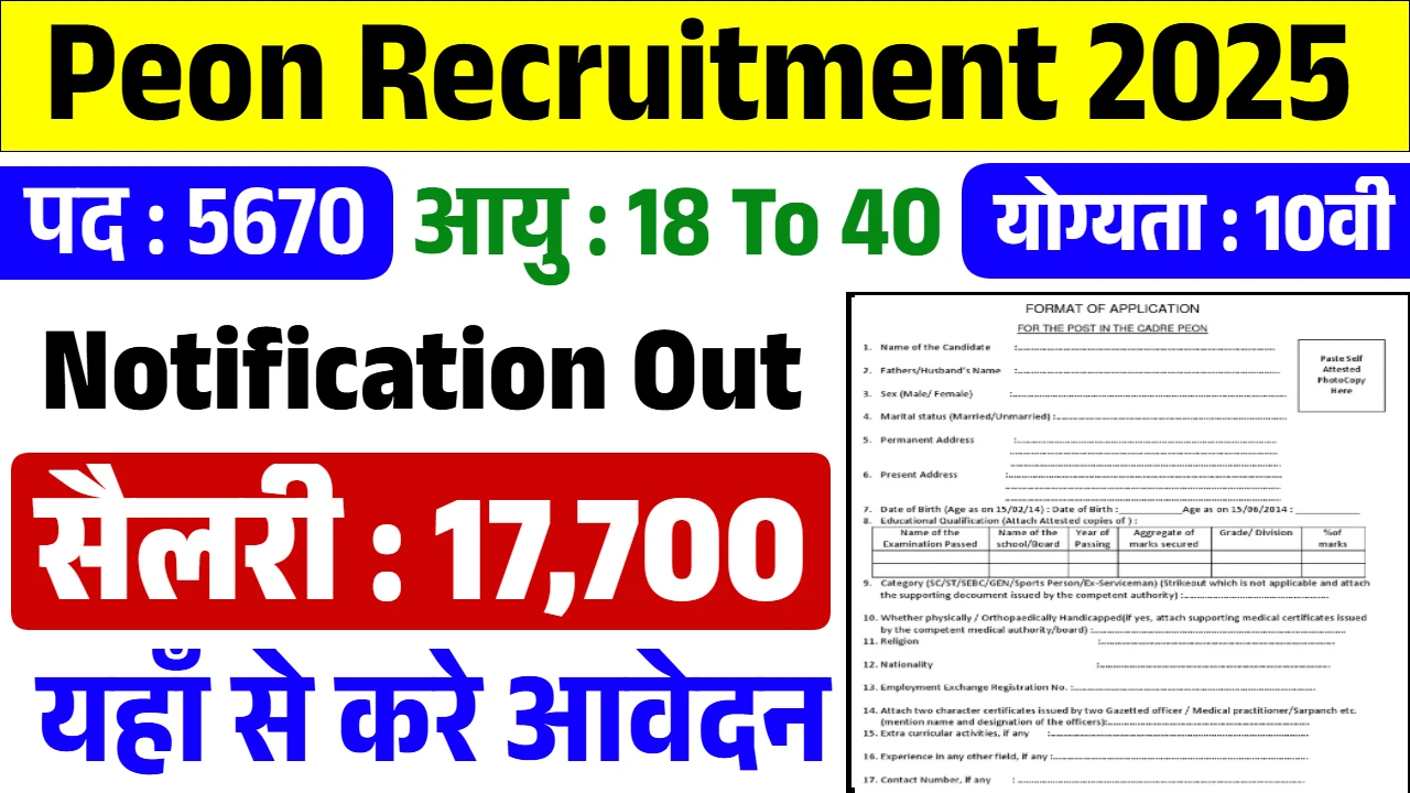 Peon Vacancy 2025