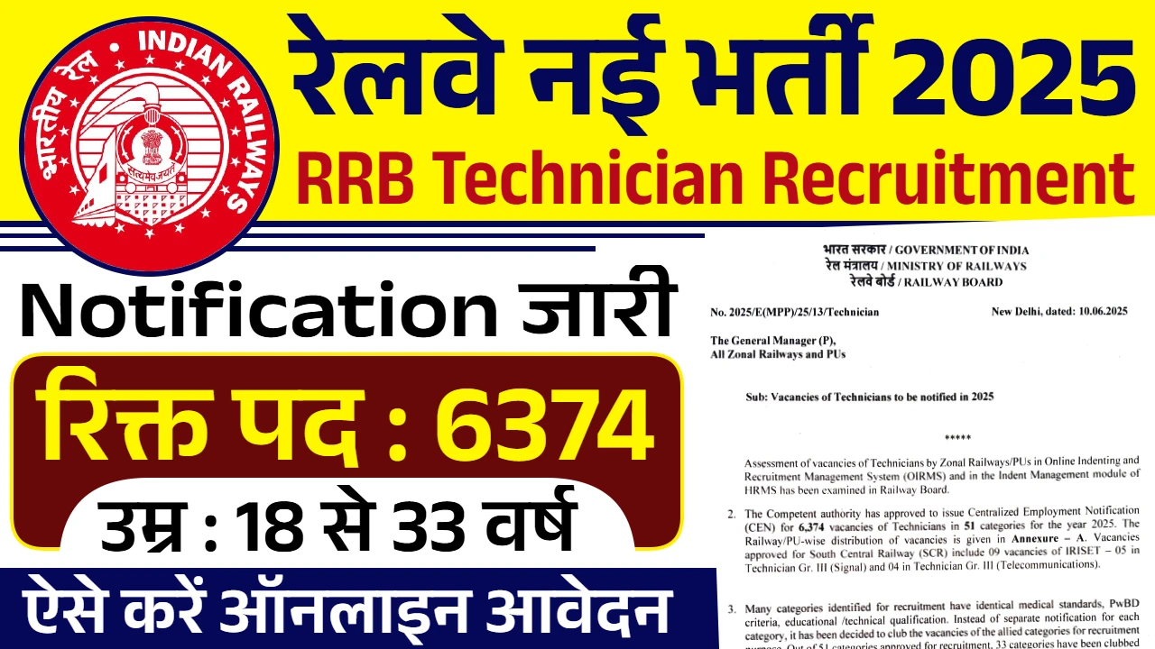 RRB Technician Recruitment 2025