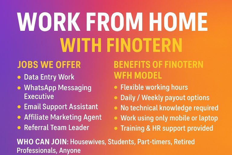 Earn From Home Free Job – Finotern Work from Home Job